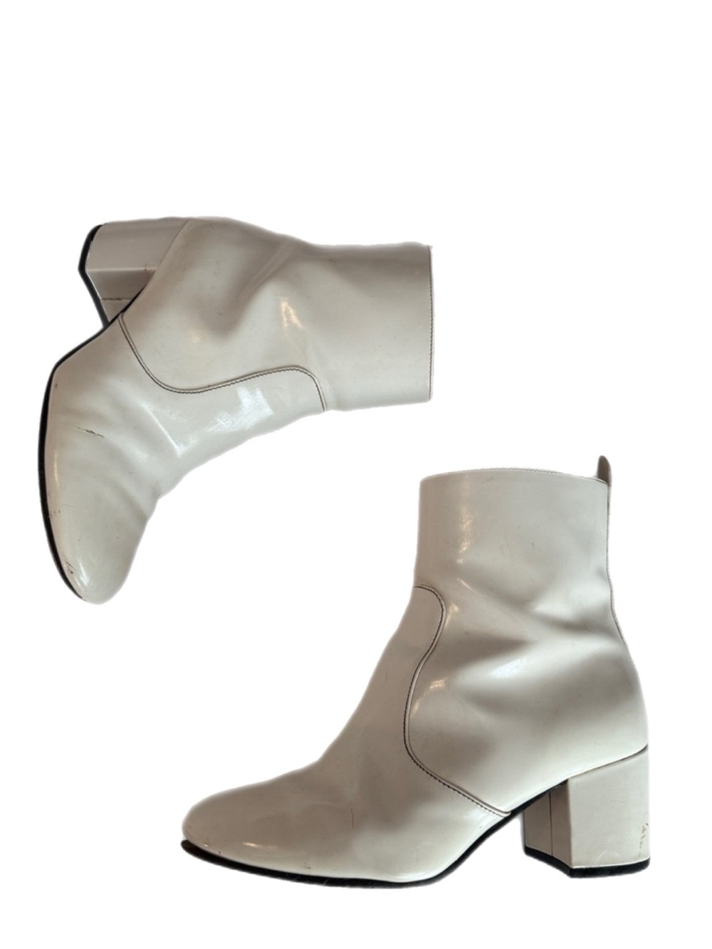 Coach White Patent Ankle Booties